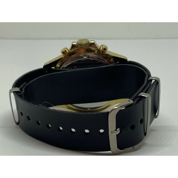 Michael Kors MK5874 Womens Black Leather Analog Ch